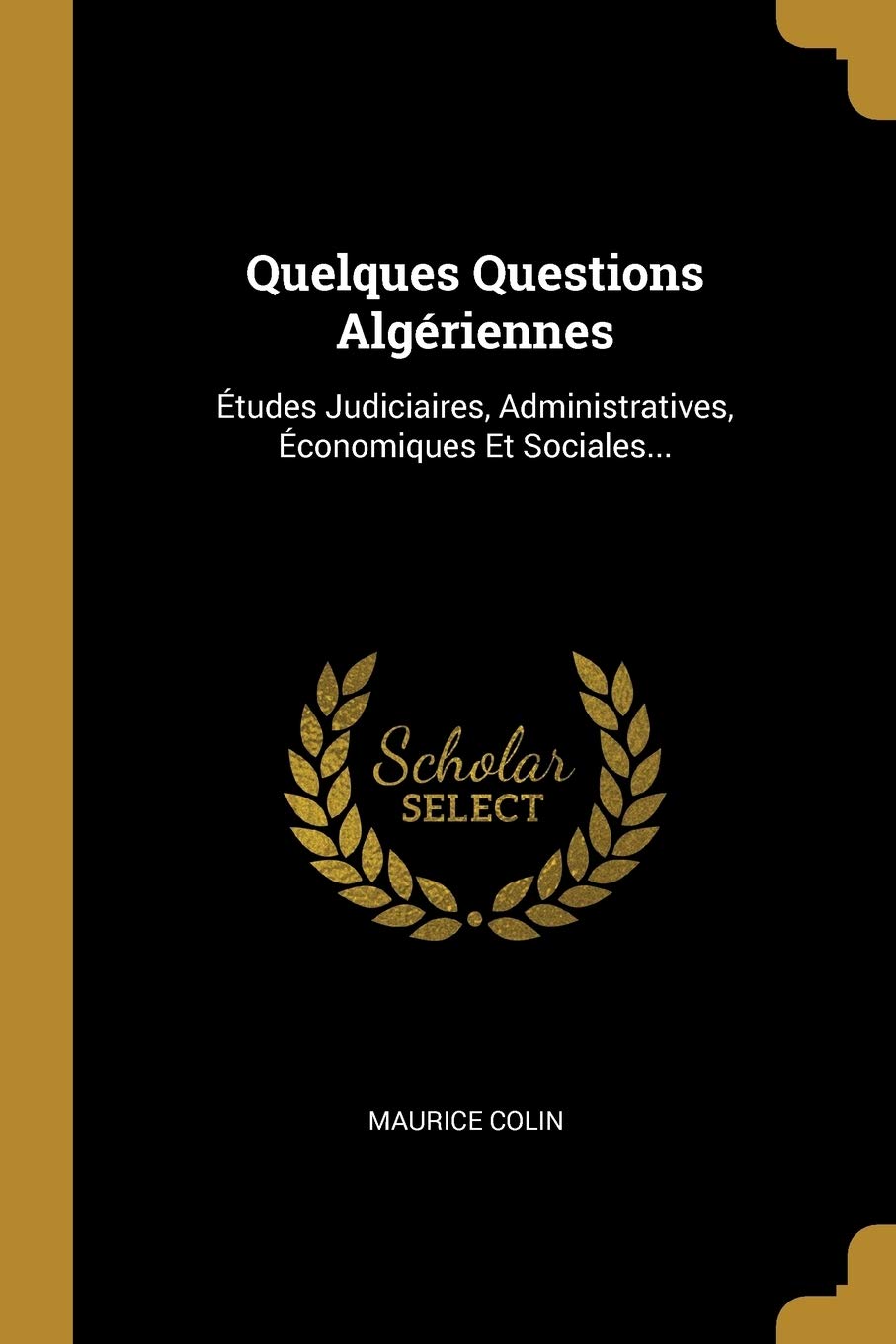 Quelques Questions Algériennes: Études Judiciaires, Administratives, Économiques Et Sociales... Politics & History