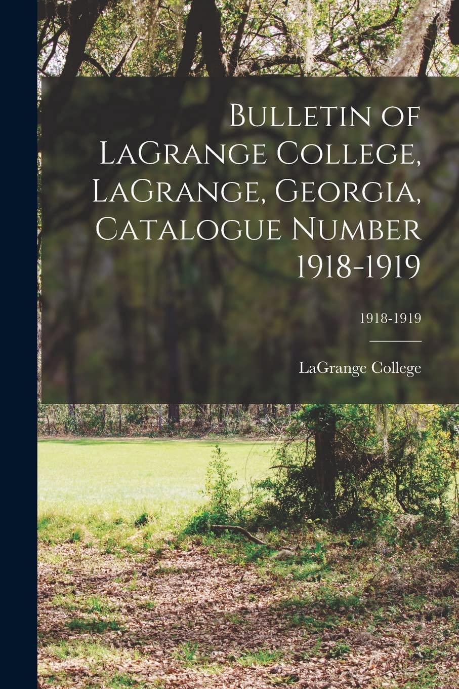 Bulletin of LaGrange College, LaGrange, Georgia, Catalogue Number 1918-1919; 1918-1919 Politics & History