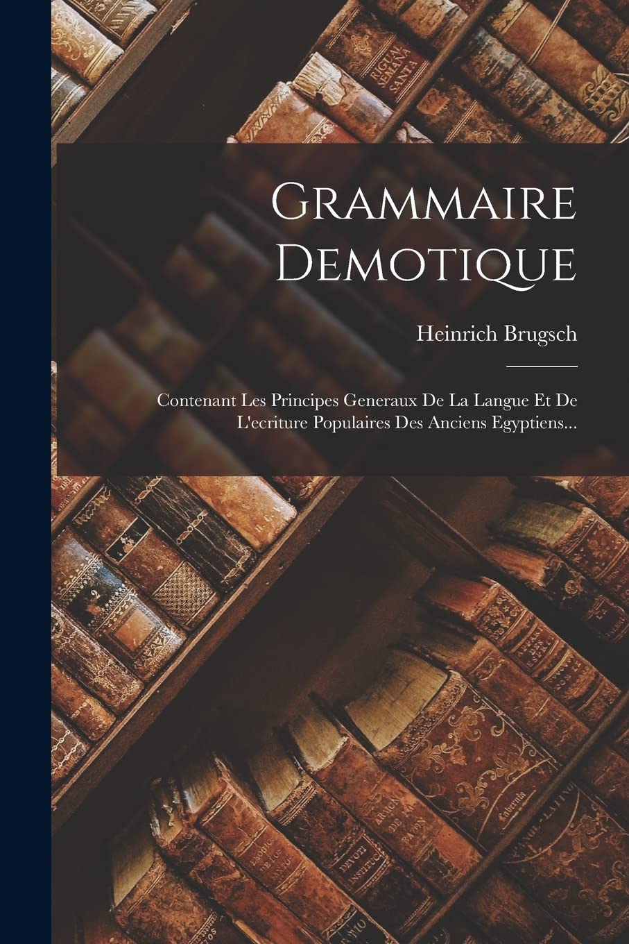 Grammaire Demotique: Contenant Les Principes Generaux De La Langue Et De L'ecriture Populaires Des Anciens Egyptiens... book