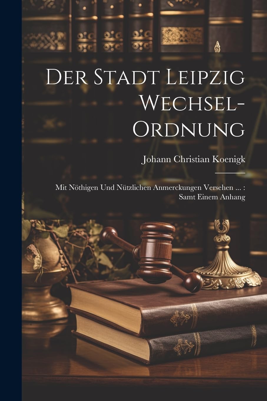 Der Stadt Leipzig Wechsel-ordnung: Mit Nöthigen Und Nützlichen Anmerckungen Versehen ...: Samt Einem Anhang Law