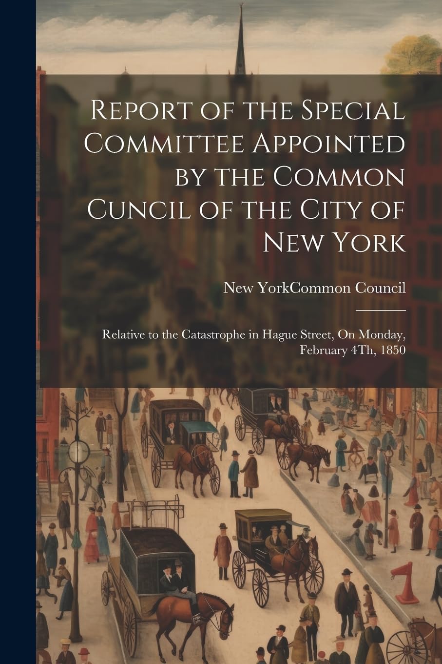Report of the Special Committee Appointed by the Common Cuncil of the City of New York: Relative to the Catastrophe in Hague Street, On Monday, February 4Th, 1850 Politics & History