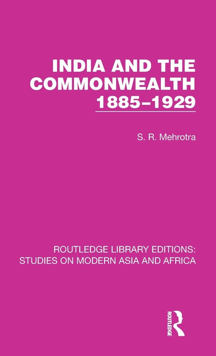 India and the Commonwealth 1885-1929 Law