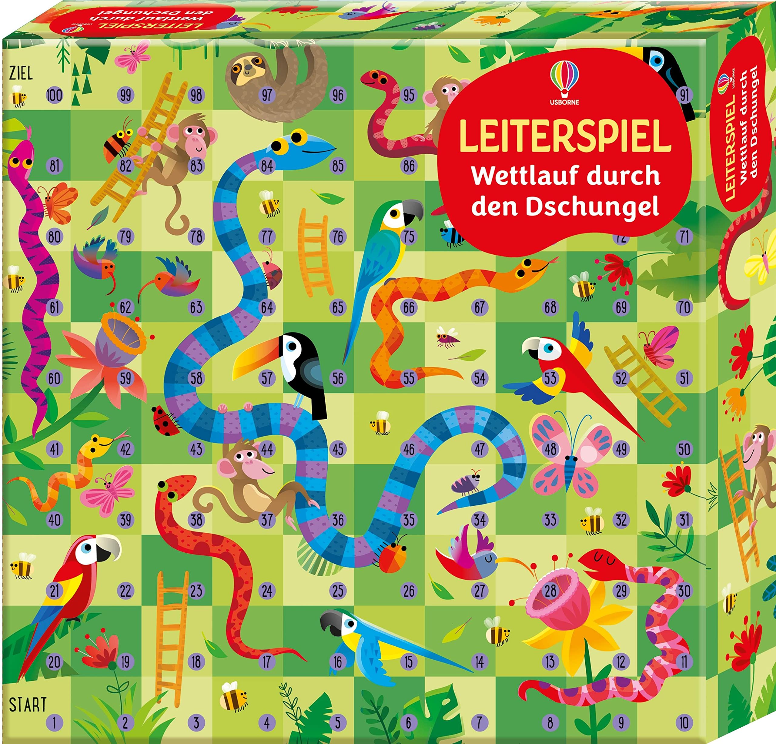 Leiterspiel: Wettlauf durch den Dschungel: Set mit Spielbrett, Spielfiguren und Würfel – ab 3 Jahren Tiptoi & Games