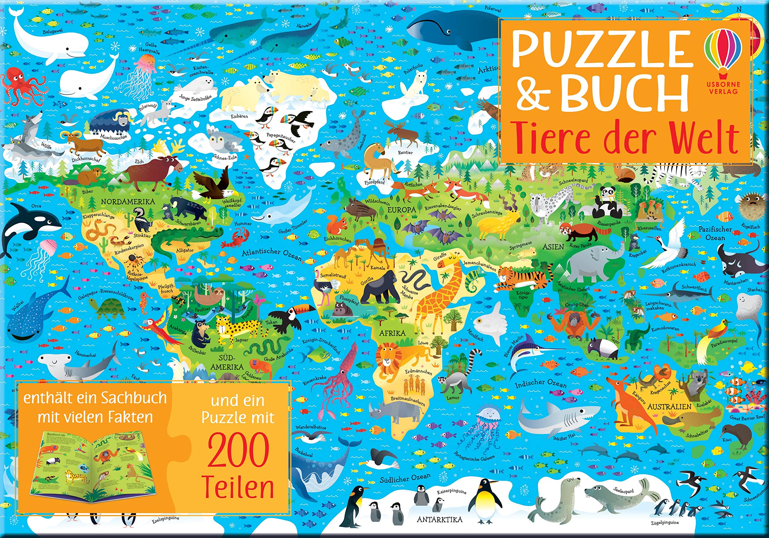 Puzzle & Buch: Tiere der Welt: Puzzle und Tierwissen kombiniert – ab 5 Jahren (Puzzle-und-Buch-Reihe) Non-fiction