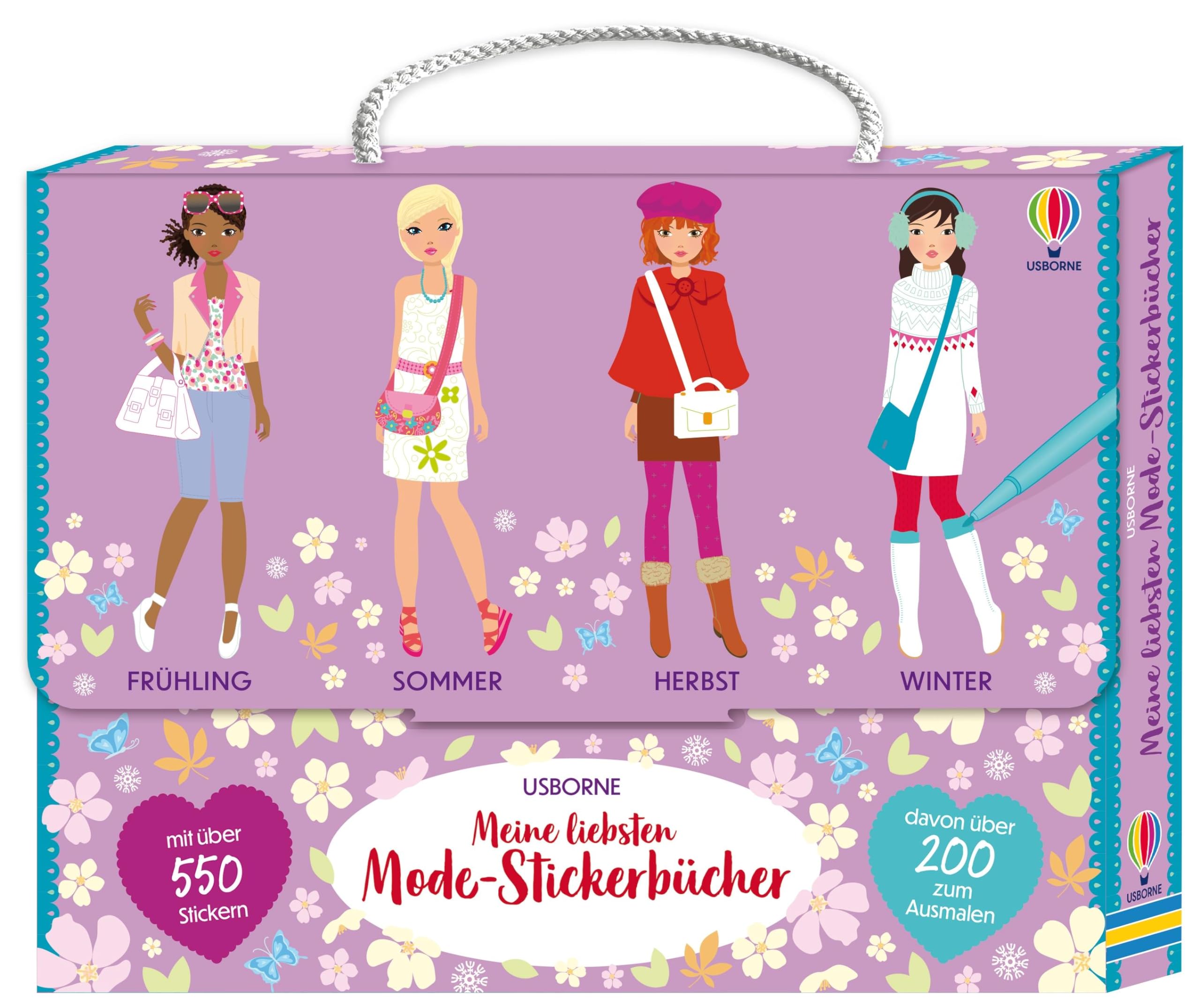 Meine liebsten Mode-Stickerbücher: Koffer mit vier Stickerheften – über 550 Anzieh-Sticker, davon über 200 Sticker zum selbst Ausmalen – ab 5 Jahren book