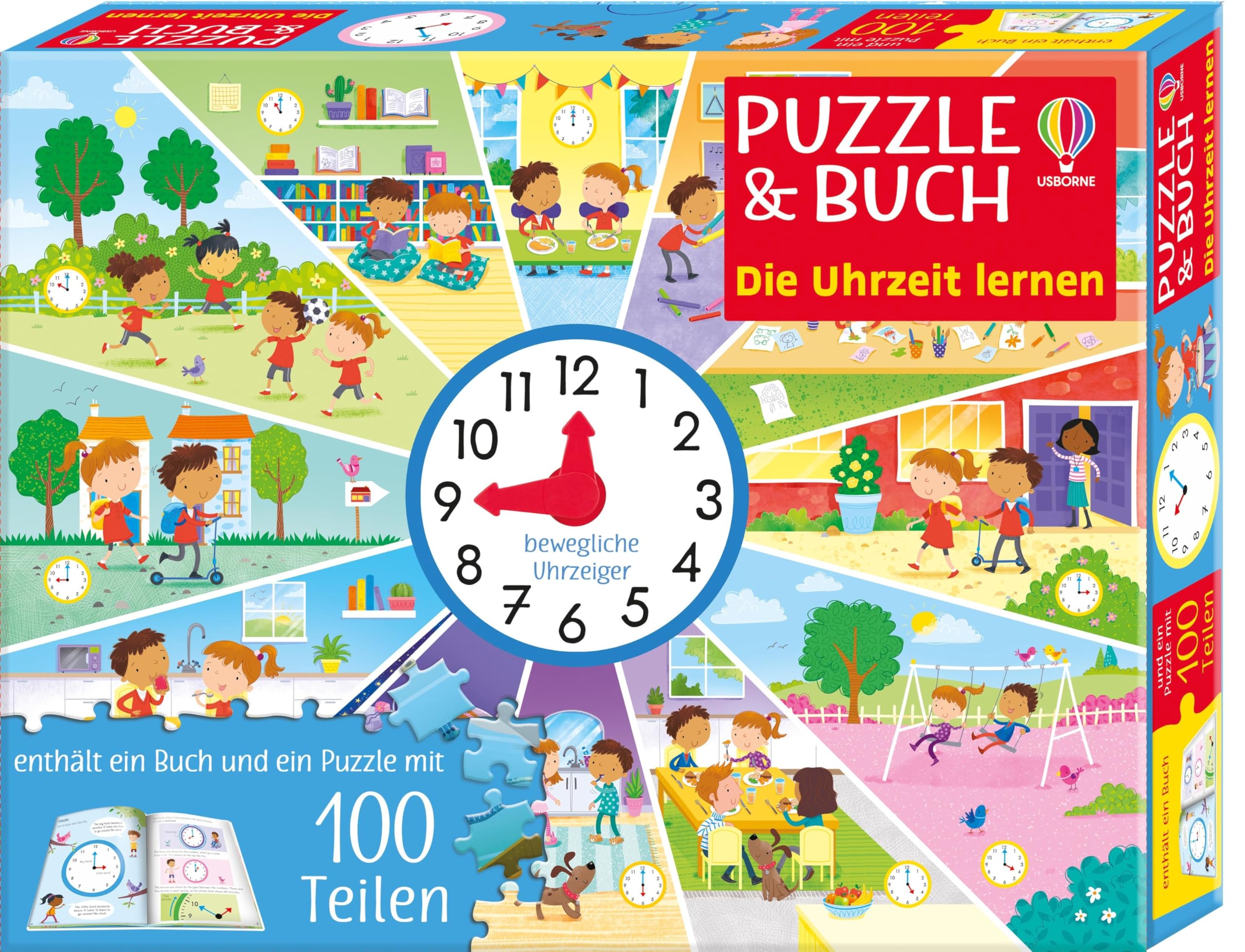 Puzzle & Buch: Die Uhrzeit lernen: enthält ein Sachbuch mit vielen Fakten und ein Puzzle mit 100 Teilen mit bewglichen Zeigern – für Kinder ab 6 Jahren (Puzzle-und-Buch-Reihe) Non-fiction