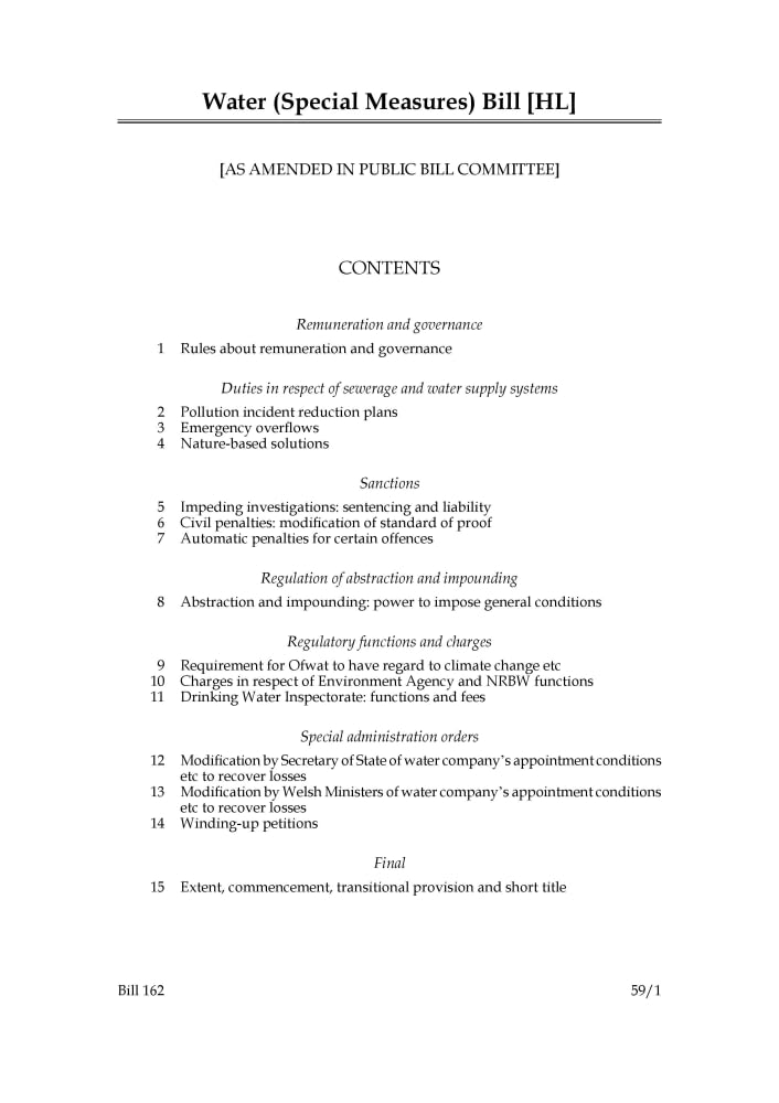 Water (Special Measures) Bill : HOC Bill 162 24/26 book