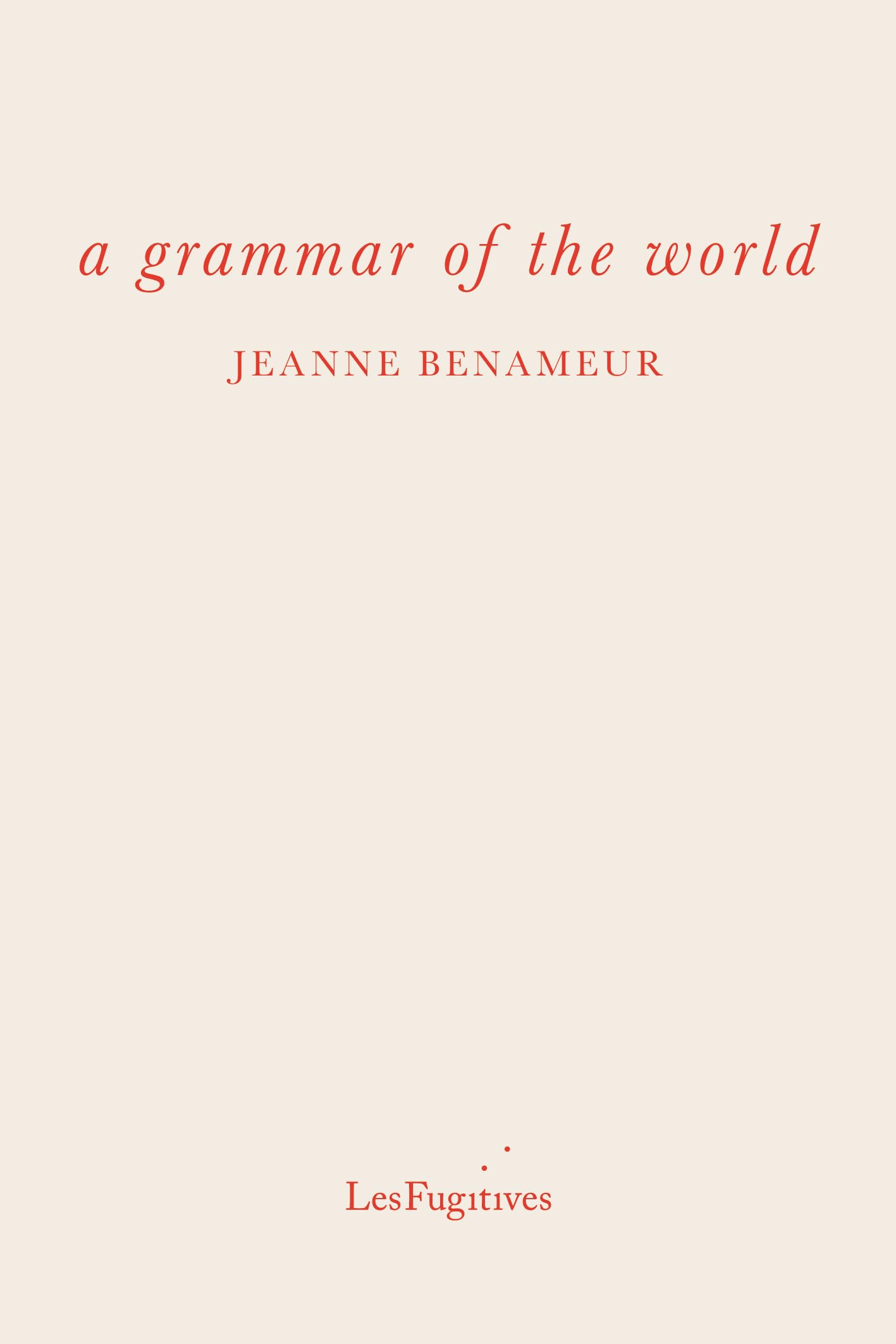 a grammar of the world Poetry