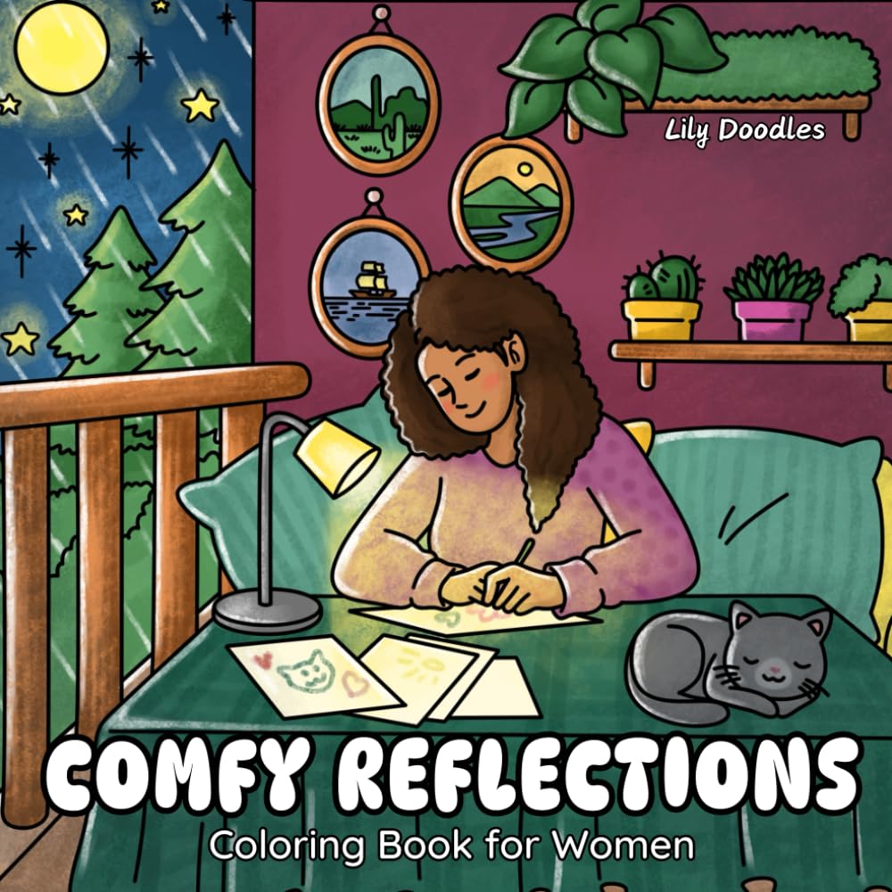 Comfy Reflections Coloring Book for Women: Featuring Cute and Cozy Activities for Daily Calm, with Gratitude Prompts for Her (Her Cozy Moments) Hobbies & Crafts