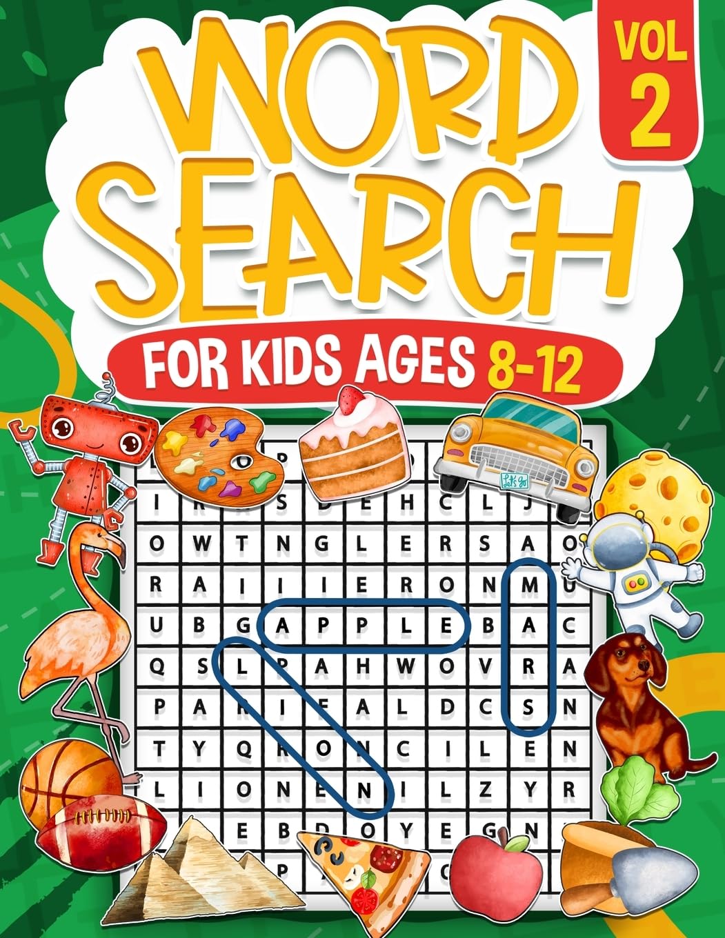Word Search for Kids Ages 8-12 | Volume 2 | 100 Fun Puzzles | Kids Activity Book | Search and Find | Help Improve Vocabulary for Children | Themed Puzzles Including Animals, Dinosaurs, Sports, and Technology | Solutions Included Children's books