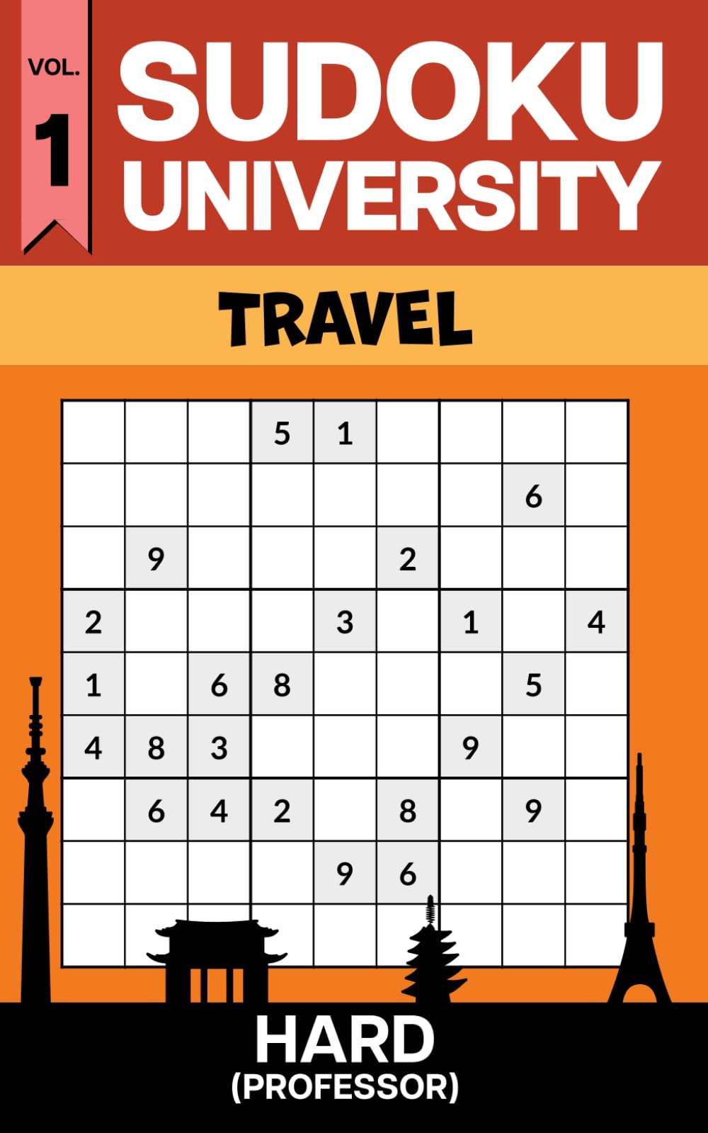 Sudoku University - Professor Vol. 1 (Travel Edition): Travel Size 5x8 Hard Sudoku Puzzle Book with 300+ Puzzles, Answer Key Included (Sudoku University – Professor Series (Hard)) Leisure & Fun