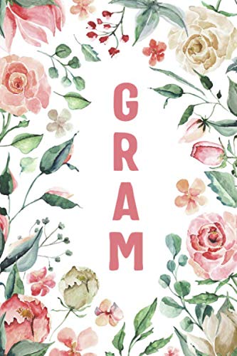 GRAM: Gram Notebook, Cute Lined Notebook, Gram Gifts, Pink Flower, Floral book
