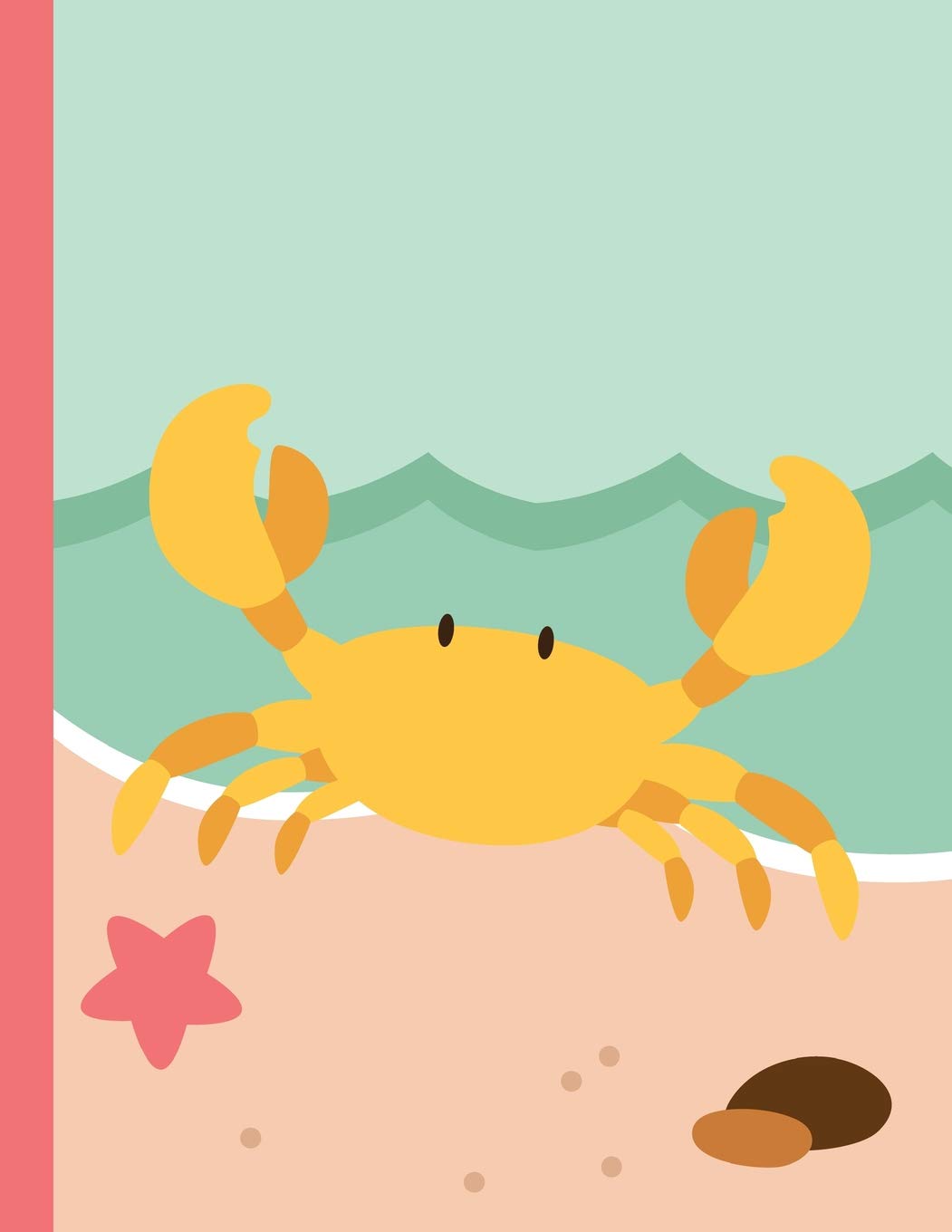 Crab Notebook: Blank Lined, College ruled, Journal Notebook, Cute Animal Notebook, for Girls or Boys, 8.5 x 11 lined 110 pages, for kids school students and teachers book