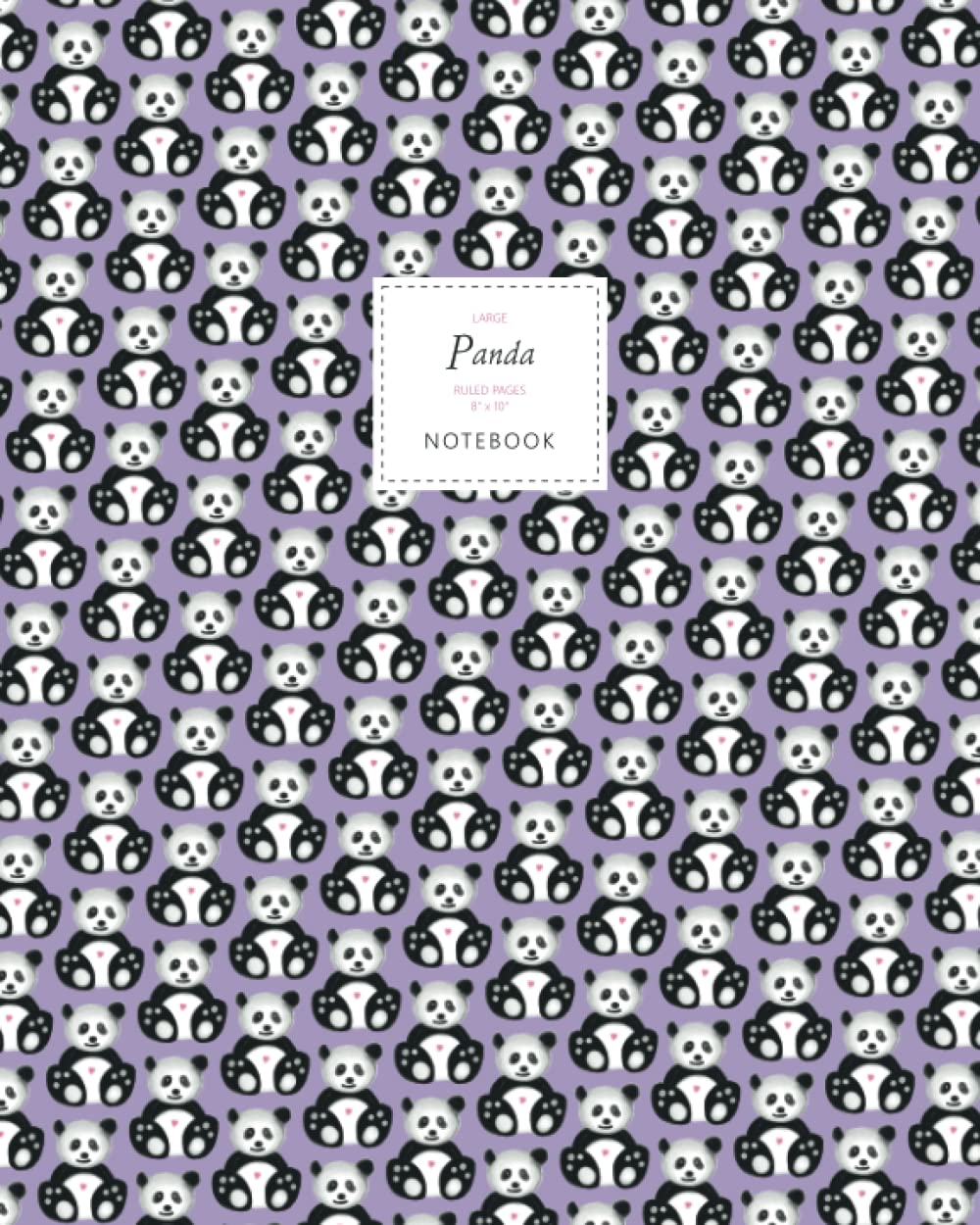 Panda Notebook - Ruled Pages - 8x10 - Premium: (Purple Edition) Fun notebook 192 ruled/lined pages (8x10 inches / 20.3x25.4 cm / Large Jotter) Stationery