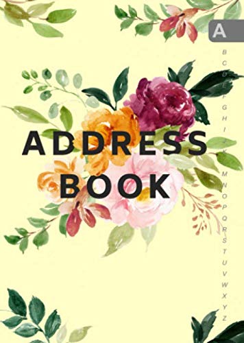 Address Book: B6 Small Contact Notebook Organizer with A-Z Alphabetical Tabs | Cute Watercolor Flower Bouquet Design Yellow Media & Communication