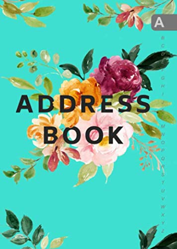 Address Book: B6 Small Contact Notebook Organizer with A-Z Alphabetical Tabs | Cute Watercolor Flower Bouquet Design Turquoise Media & Communication