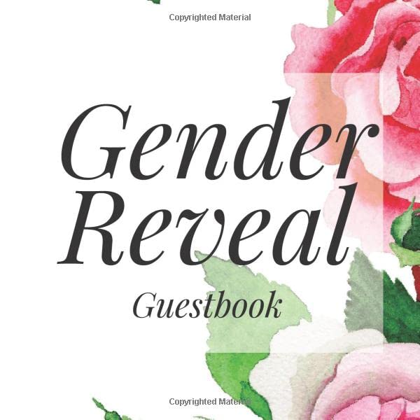 Gender Reveal Guestbook: White Roses Signing Sign In Book, Welcome New Baby Girl with Gift Log Recorder, Address Lines, Prediction, Advice Wishes, Photo Milestones Parents & Children