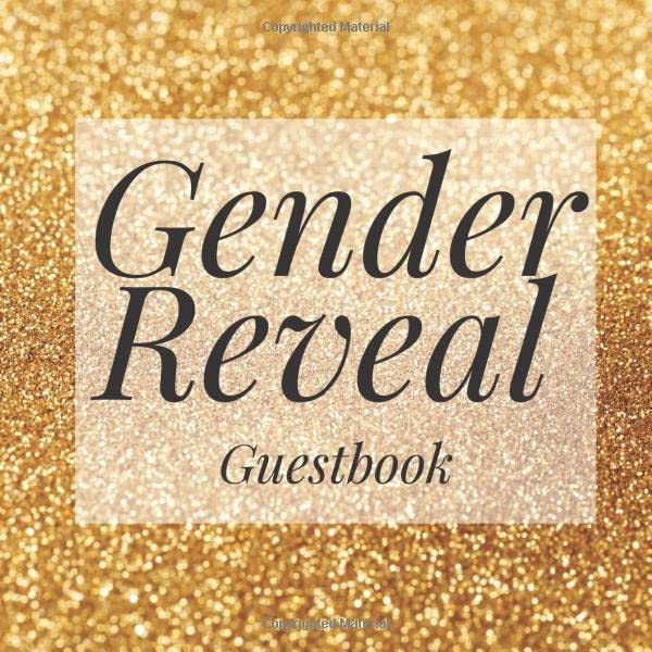 Gender Reveal Guestbook: Glitter Dust Sparkle Gold Signing Sign In Book, Welcome New Baby Girl with Gift Log Recorder, Address Lines, Prediction, Advice Wishes, Photo Milestones Parents & Children
