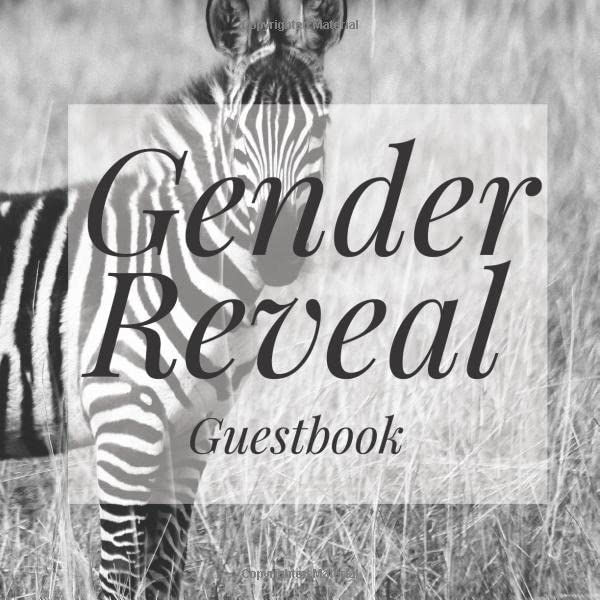 Gender Reveal Guestbook: Zebra Animal Safari African Signing Sign In Book, Welcome New Baby Girl with Gift Log Recorder, Address Lines, Prediction, Advice Wishes, Photo Milestones Parents & Children