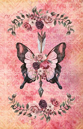 Free Spirit Butterfly and Arrow Journal: 120 Pages, Lined, 5.5 x 8.5, Soft Cover Matte Finish Self-help
