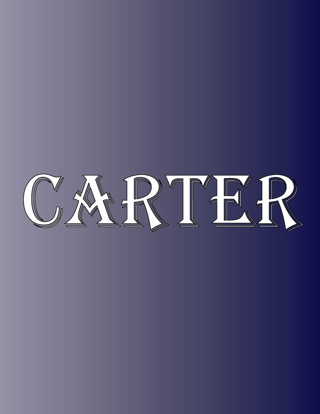 Carter: 100 Pages 8.5" X 11" Personalized Name on Notebook College Ruled Line Paper book