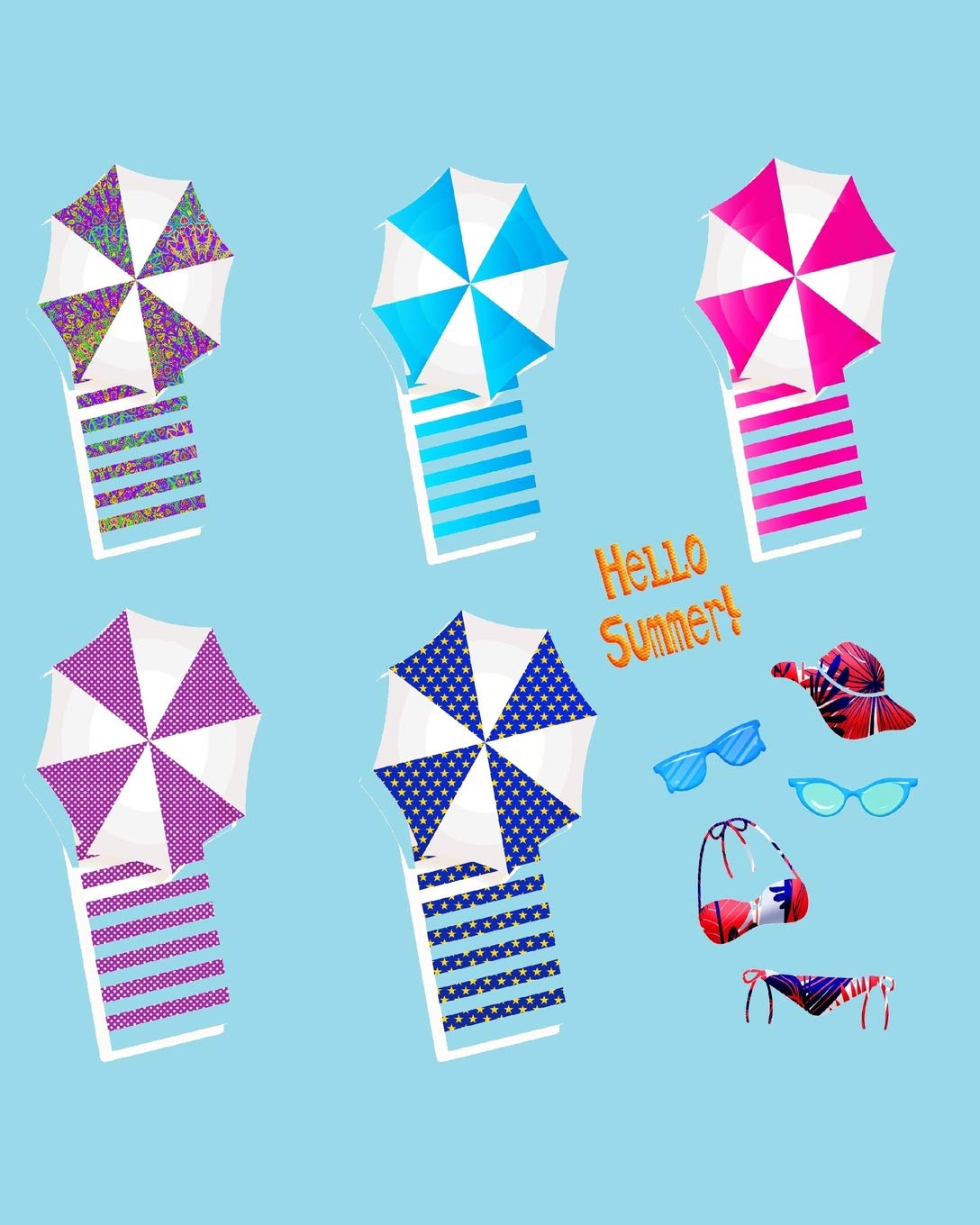 Hello Summer!: Seasonal notebook with lined pages - Cute summery cover Mathematics