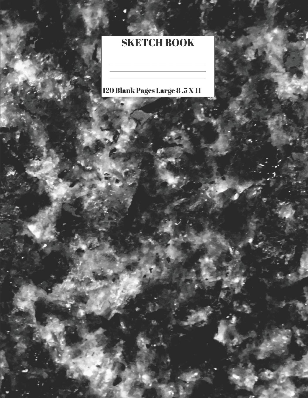 Sketch Book 120 Blank Pages Large 8.5 X 11: Intended For Sketching,Drawing,Doodling,Painting,Writing Black Marble Print Design Pattern Film, Art & Culture