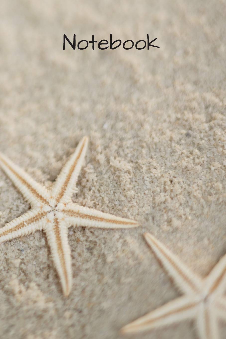 Notebook: 6" X 9" 150 page college lined soft covered journal,notebook, diary with " sea stars on the sand " on a matte cover Reference Books