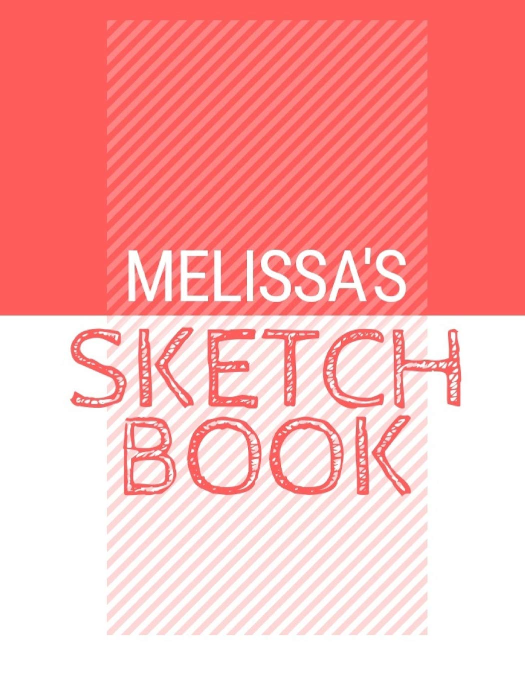 Melissa's Sketchbook: Personalized red sketchbook with name: 120 Pages Non-fiction