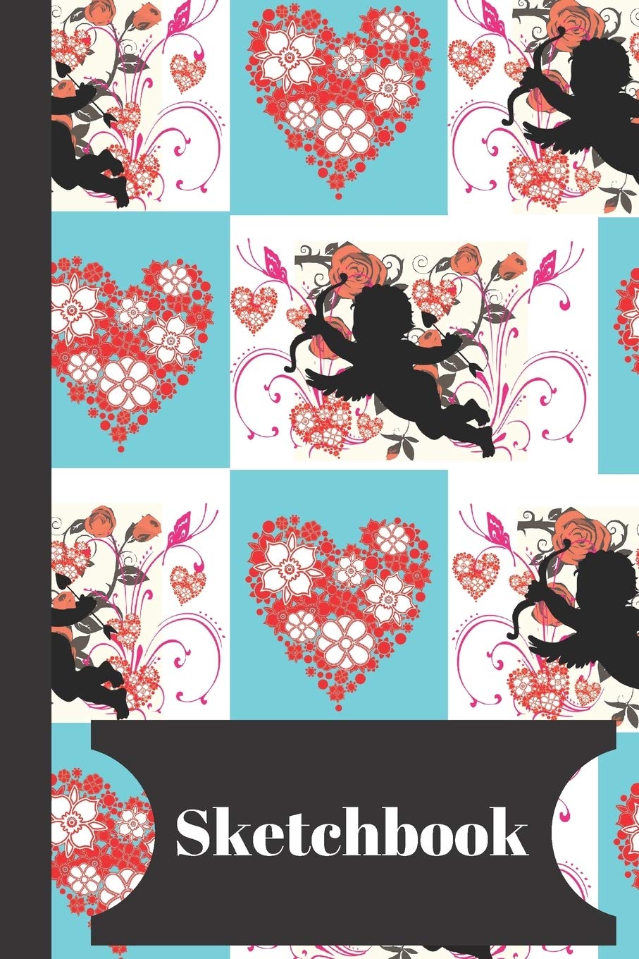 Sketchbook: Cherub Hearts Floral Art Gift -SKETCHBOOK, 130 pages, 6" x 9" Arts & Music