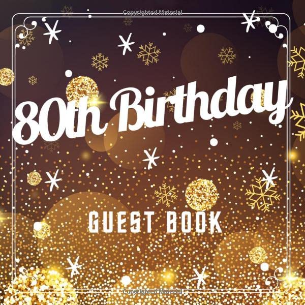 80th Birthday Guest Book: Best Wishes from Family and Friends to Write in, 120 Pages, Cream Paper, Glossy Cover, Chocolate Blur Pattern Partnership & Love