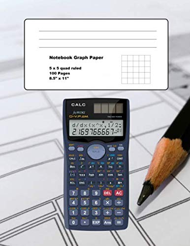 Notebook Graph Paper: 5 x 5 quad ruled - 100 Pages - 8.5" x 11" Composition Notebook (engineering graph paper) with beautiful math Cover. Business, Finance & Career