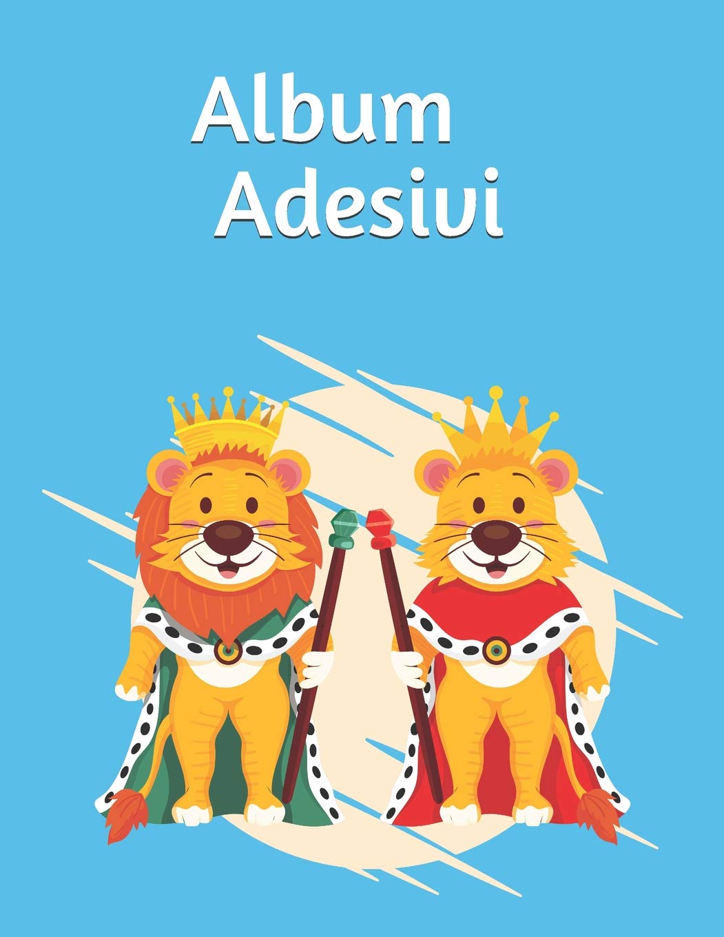 Album Adesivi: Re e Regina Leone 2| A4+ bianco | 35 pagine carta silicone-free paper | idea regalo Tiptoi & Games