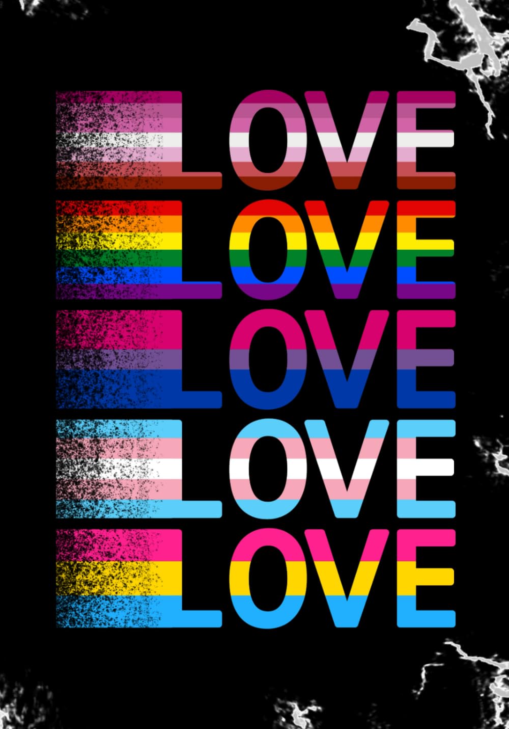 Love Love Love Love Love: Blank Lined Journal Notebook for LGBT Pride, lesbian Pride, Gay Pride, Bisexual Pride, Transgender Pride and Pansexual Pride gift. Philosophy