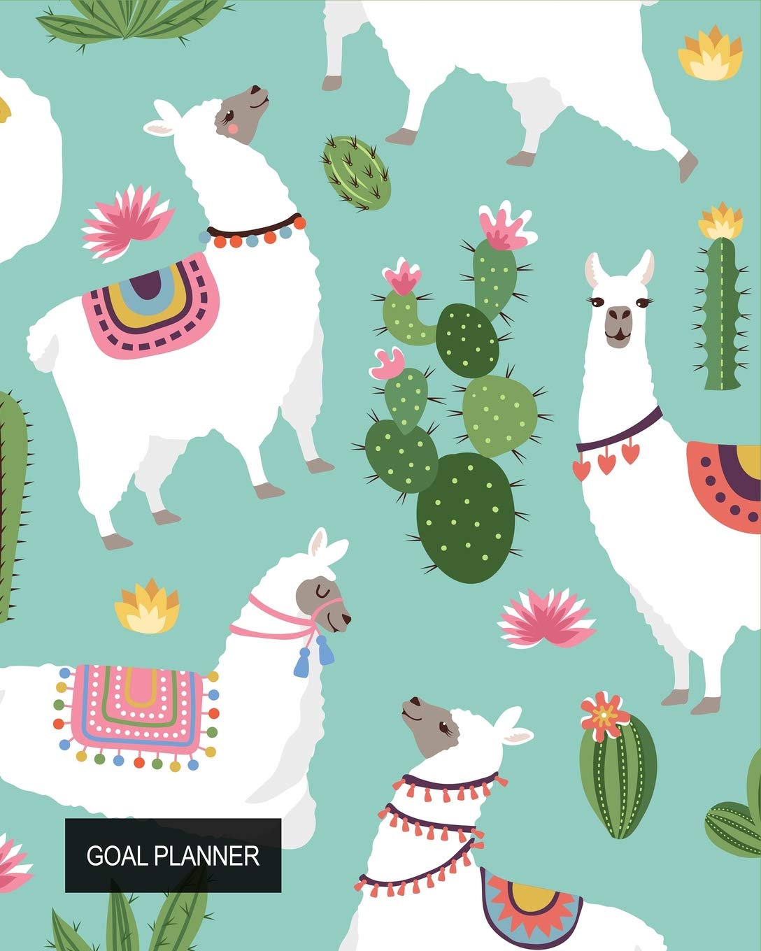 Goal Planner: Llama & Cactus Undated Yearly Goal Planner for Teens, Students & Women ~ Productivity Journal Includes Checklist, Progress & More Business, Finance & Career