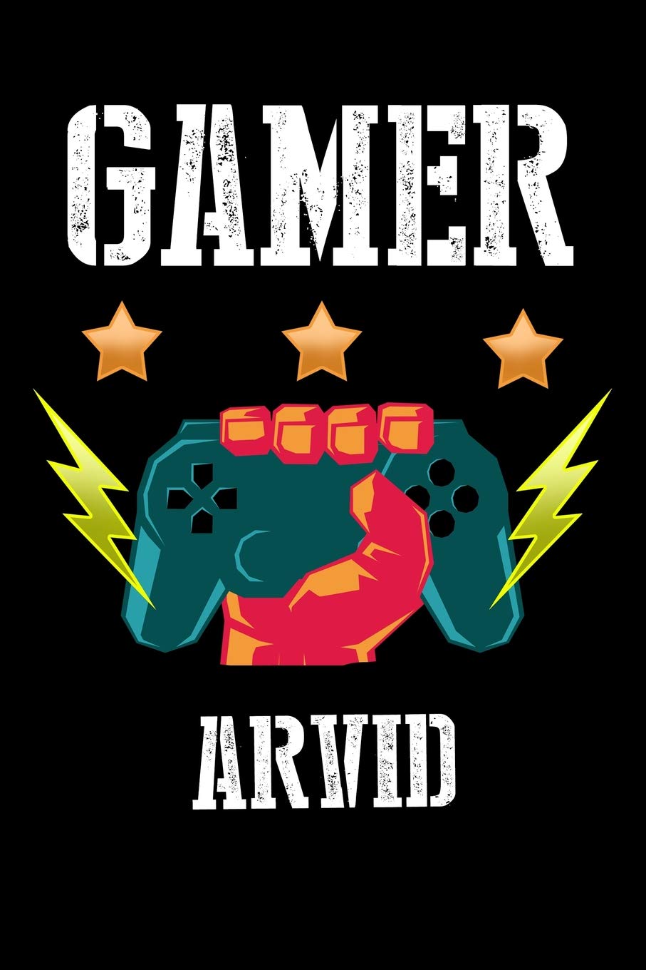 Gamer Arvid: Liniertes Notizbuch für deinen Vornamen Books