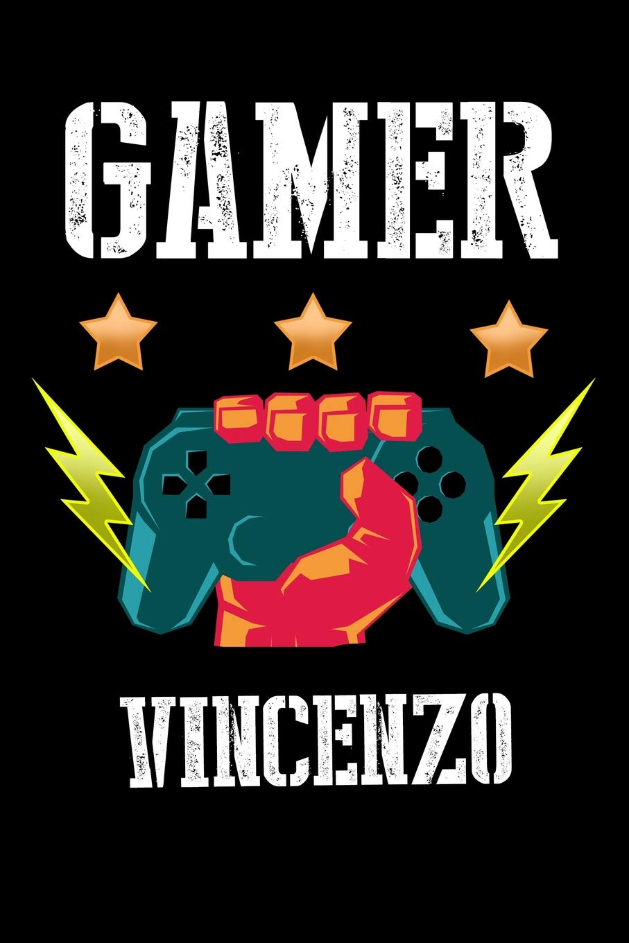Gamer Vincenzo: Liniertes Notizbuch für deinen Vornamen Books