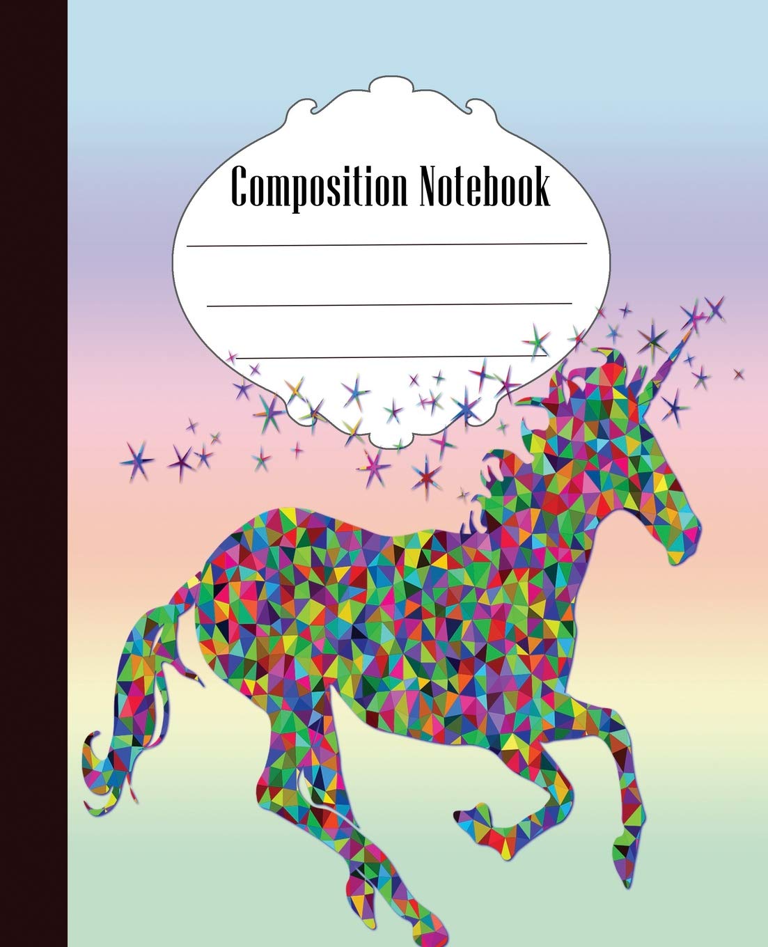Composition Notebook: Fun Unicorn Composition Notebook Wide Ruled 7.5 x 9.25 in, 100 pages book for kids, teens, school, students and teachers Education & Training