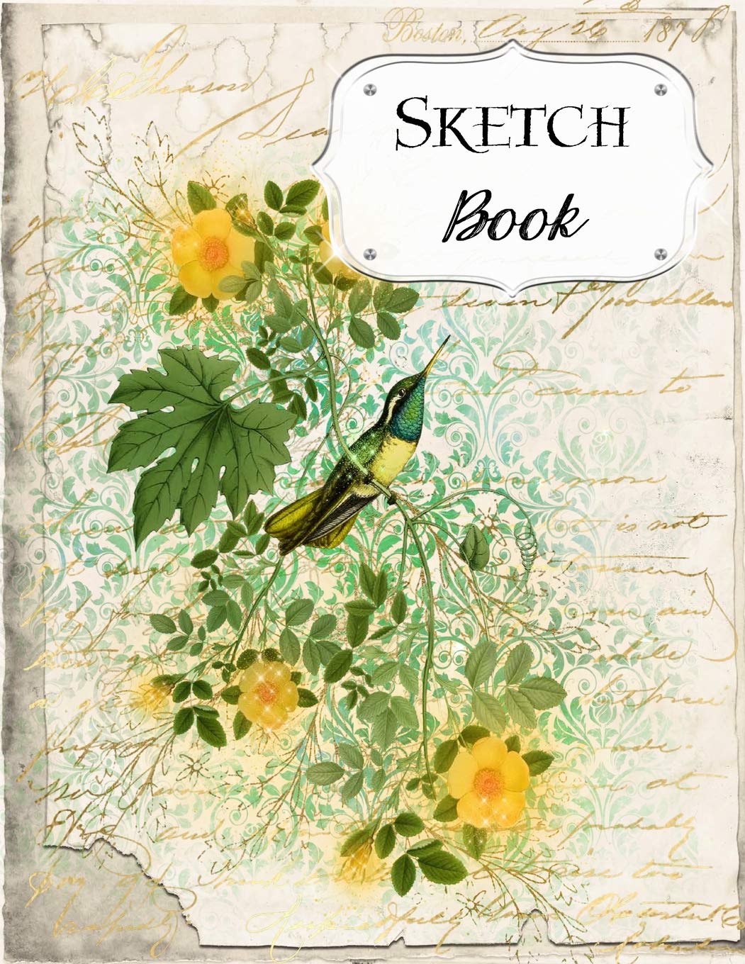 Sketch Book: Bird | Sketchbook | Scetchpad for Drawing or Doodling | Notebook Pad for Creative Artists | #4 Yellow Green Floral Flowers Hobbies & Crafts