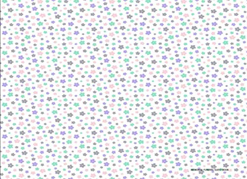 Memorial Funeral Guest Book: Daisy Flower Purple Mint Grey - Condolence Keepsake Memory Guest Book - For Memorial & Funeral Services Media & Communication