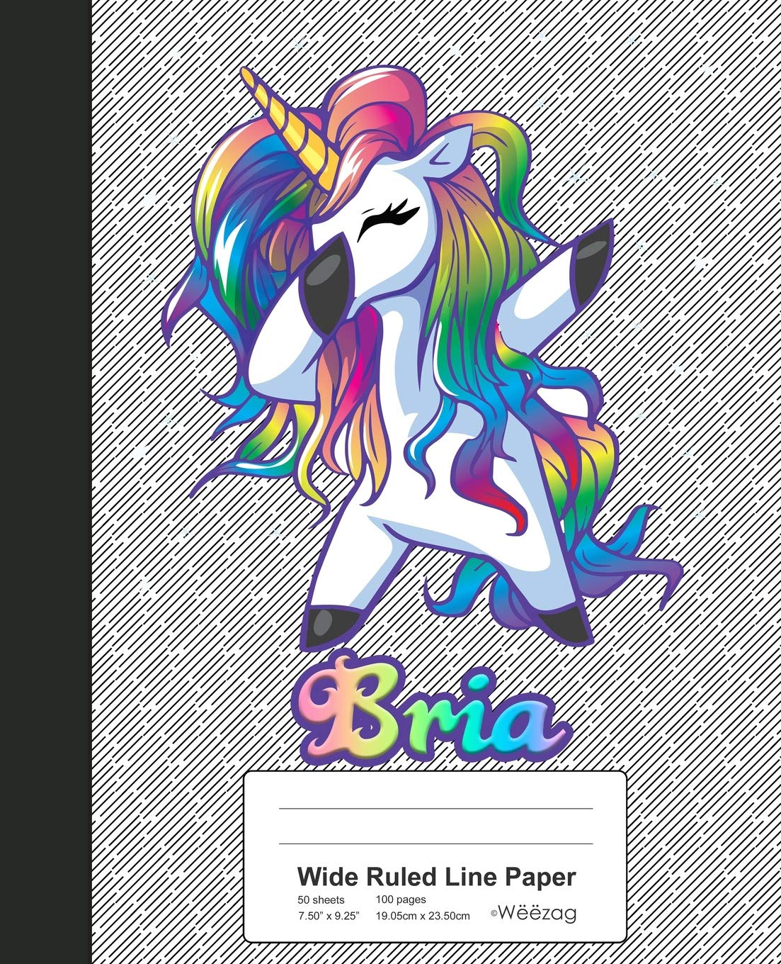 Wide Ruled Line Paper: BRIA Unicorn Rainbow Notebook (Weezag Wide Ruled Line Paper Notebook, Band 471) Learning & Reference