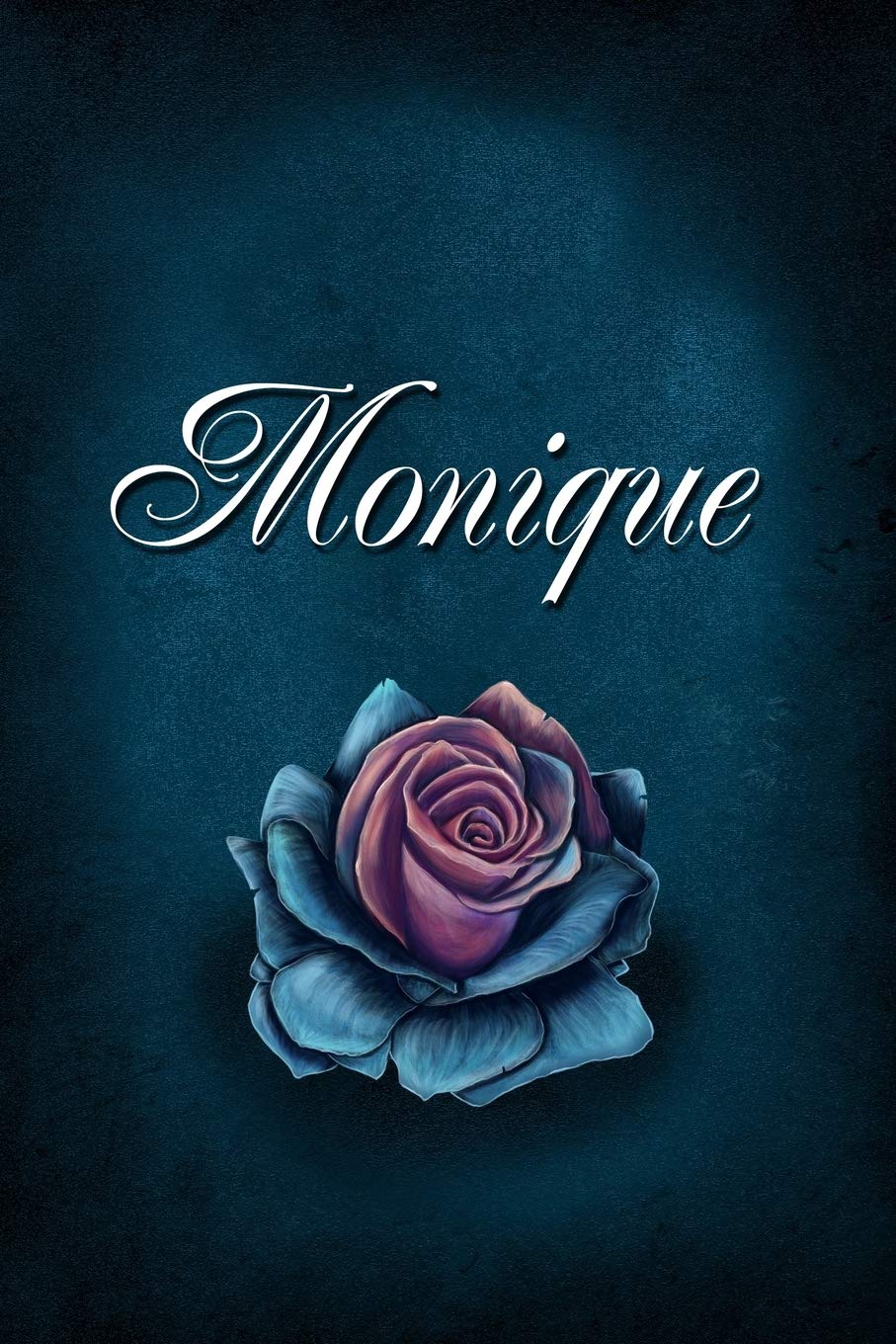 Monique: Personalized Name Journal, Lined Notebook with Beautiful Rose Illustration on Blue Cover Garden & Plants
