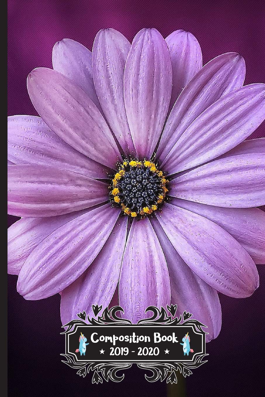 Composition Book 2019 - 2020: Purple Flower Lovers Composition Notebook College Ruled With School Calendar 2019-2020 For Students and Teachers Love ... Elementary Middle and High School Study Guides