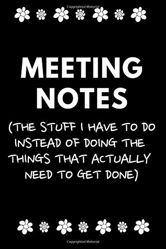 Meeting Notes (The Stuff I Have To Do Instead Of Doing The Things That Actually Need To Get Done): Organizer/Log Book/Notebook For Meeting ... Logbook/Gag Gift For Women/Men Business, Finance & Career