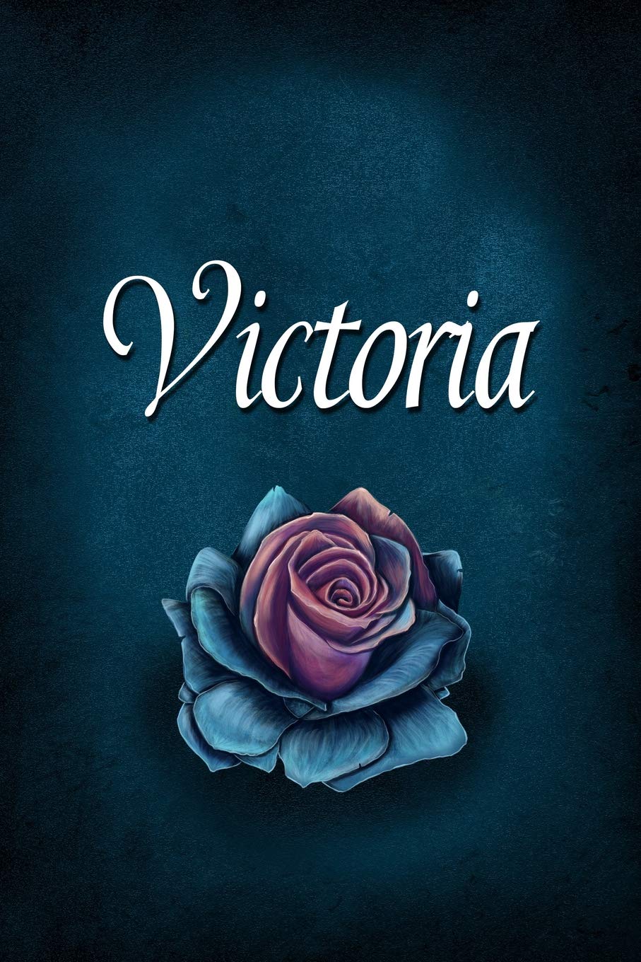 Victoria: Personalized Name Journal, Lined Notebook with Beautiful Rose Illustration on Blue Cover Garden & Plants