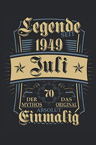 Legende seit Juli 1949 70. Geburtstag: Ein Notizbuch oder Album mit Platz auf 120 punktierten Seiten zum Reinschreiben von Erinnerungen, Erlebnissen, ... Sprüchen, Gedichten, Fotos, Zeichnungen. Hobbies & Crafts