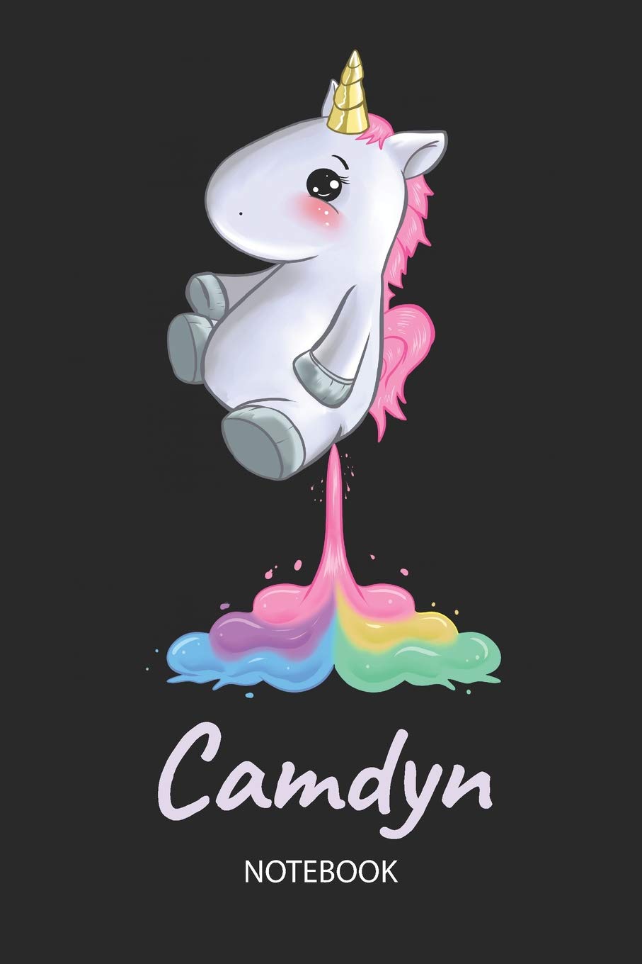 Camdyn - Notebook: Blank Ruled Personalized & Customized Name Rainbow Farting Unicorn School Notebook Journal for Girls & Women. Funny Unicorn Desk ... Birthday & Christmas Gift for Women. Books
