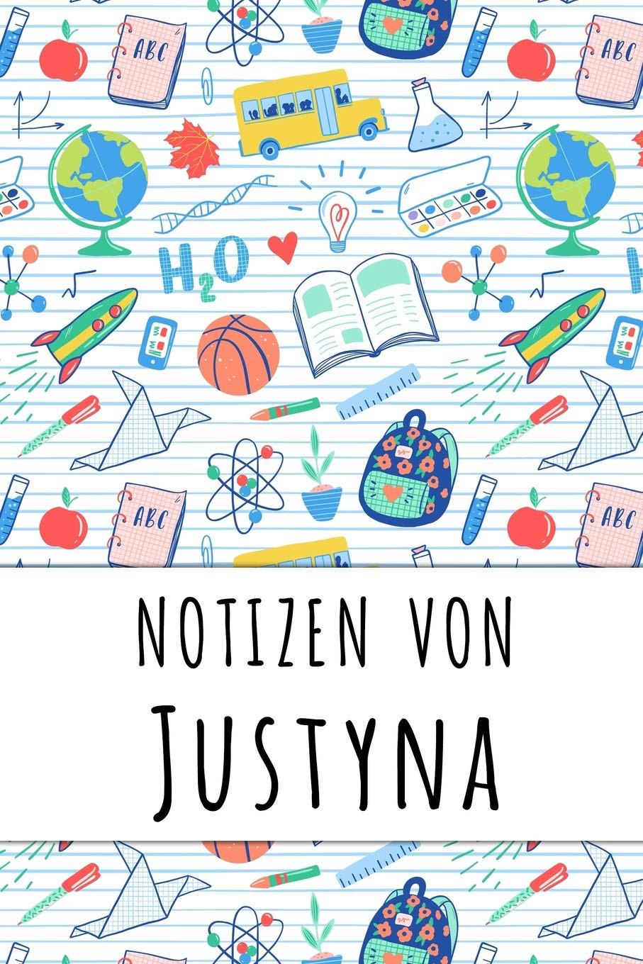 Notizen von Justyna: Liniertes Notizbuch für deinen personalisierten Vornamen Books