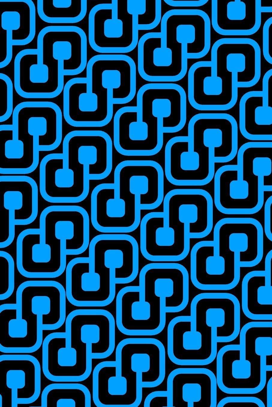 Notebook: " blue geometric design " 6" X 9" 150 white pages with gray black lines | 75 sheets | for journaling or note taking, doodling, drawing, sketching in gloss soft cover Film, Art & Culture