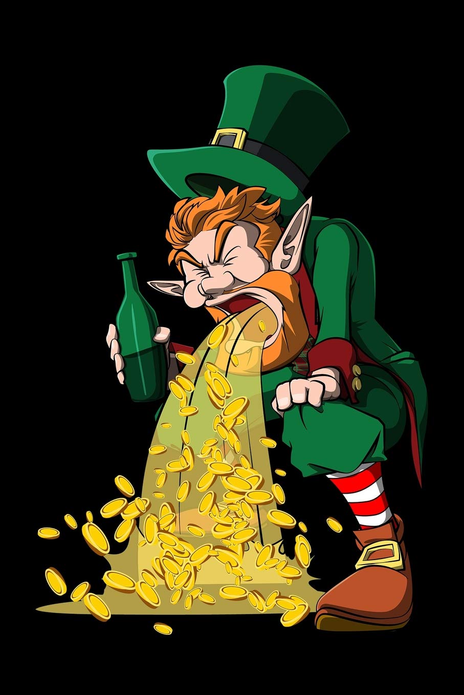 Journal: Funny St Patricks Day Puking Lucky Charms Leprechaun Drinking - Black Lined Notebook Writing Diary - 120 Pages 6 x 9 Film, Art & Culture